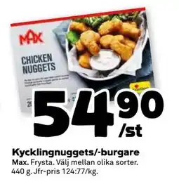 Stora Coop Kycklingnuggets/-burgare, SEK 54.9 erbjuda