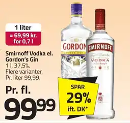 Fleggaard Smirnoff Vodka el. Gordon's Gin erbjuda