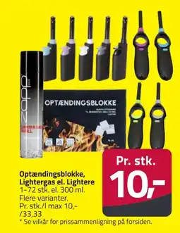 Fleggaard Optændingsblokke, Lightergas el. Lightere erbjuda