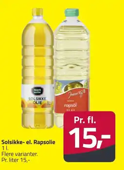 Fleggaard Solsikke- el. Rapsolie erbjuda