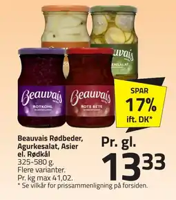 Fleggaard Beauvais Rødbeder, Agurkesalat, Asier el. Rødkål erbjuda