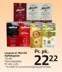 Fleggaard Lavazza el. Merrild Kaffekapsler erbjuda