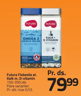 Fleggaard Futura Fiskeolie el. Kalk m. D-vitamin erbjuda