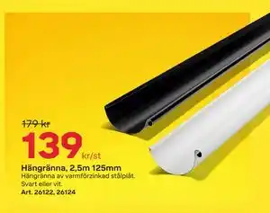 Byggmax Hängränna, 2,5m 125mm, SEK 139 erbjuda