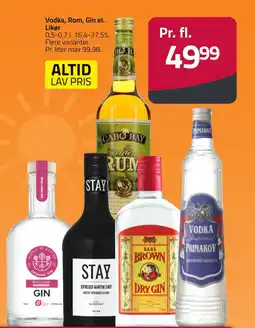 Fleggaard Vodka, Rom, Gin el. Likør erbjuda