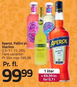 Fleggaard Aperol, Pallini el. Starlino erbjuda
