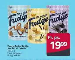 Fleggaard Cloetta Fudge Vanilje, Sea Salt el. Lakrids erbjuda