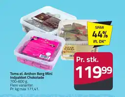 Fleggaard Toms el. Anthon Berg Mini Indpakket Chokolade erbjuda