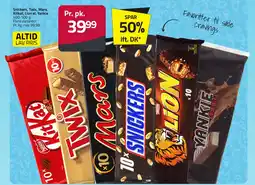 Fleggaard Snickers, Twix, Mars, Kitkat, Lion el. Yankie erbjuda