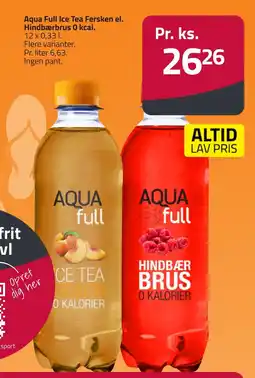 Fleggaard Aqua Full Ice Tea Fersken el. Hindbærbrus 0 kcal. erbjuda