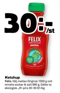 Coop FELIX Ketchup erbjuda