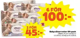 Coop LIBERO Babyvåtservetter 64-pack erbjuda