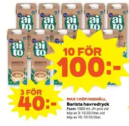 Coop FAZER Barista havredryck erbjuda