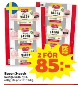 Coop SCAN Bacon 3-pack erbjuda