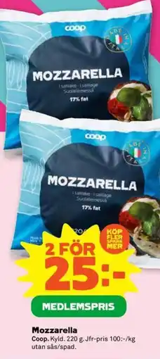 Coop COOP Mozzarella erbjuda