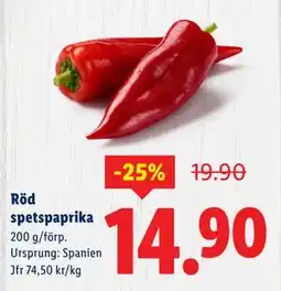 Lidl Röd spetspaprika, SEK 14.9 erbjuda