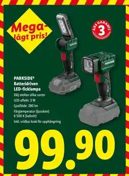 Lidl PARKSIDE Batteridriven LED-ficklampa, SEK 99.9 erbjuda