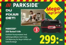 Lidl PARKSIDE 20V Batteri 4 Ah, SEK 299 erbjuda