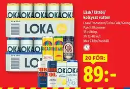 Lidl Läsk/ lättöl/ kolsyrat vatten, SEK 89 erbjuda