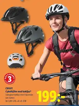 Lidl CRIVIT Cykelhjälm med bakljus, SEK 199 erbjuda
