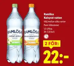 Lidl Ramlösa Kolsyrat vatten, SEK 22 erbjuda