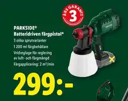 Lidl PARKSIDE Batteridriven färgpistol, SEK 299 erbjuda