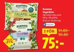 Lidl Anamma Vegorätter, SEK 75 erbjuda