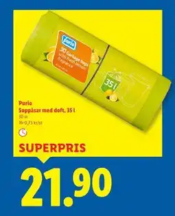 Lidl Purio Soppåsar med doft, 35 l, SEK 21.9 erbjuda