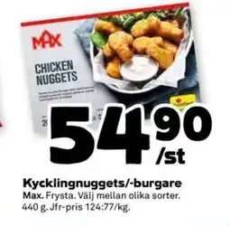 Coop Kycklingnuggets/-burgare erbjuda