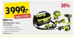 Jula RYOBI ON Verktygspaket 7 delar E+ erbjuda