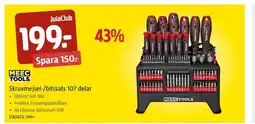 Jula MEEC TOOLS. Skruvmejsel-/bitssats 107 delar erbjuda