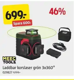 Jula MEEC TOOLS. Laddbar korslaser grön 3x360° erbjuda