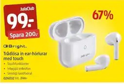 Jula Trådlösa in ear-hörlurar med touch erbjuda