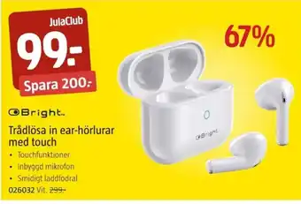 Jula Trådlösa in ear-hörlurar med touch erbjuda