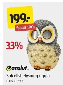 Jula Anslut. solcellsbelysning uggla erbjuda