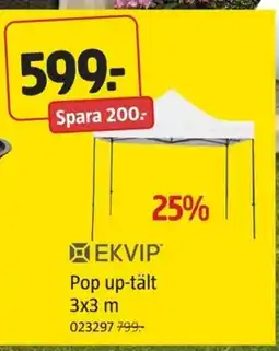 Jula ►EKVIP Pop up-tält 3x3 m erbjuda