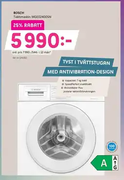 Elon BOSCH Tvättmaskin WGE02400SN erbjuda