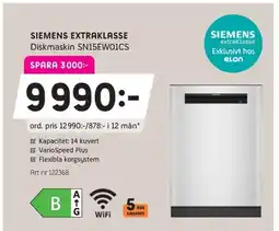 Elon SIEMENS EXTRAKLASSE Diskmaskin SN15EWO1CS erbjuda
