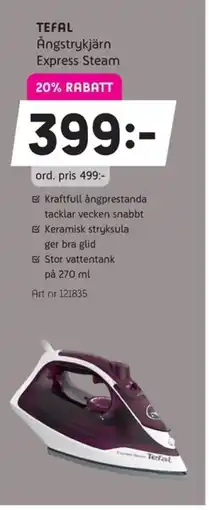 Elon TEFAL Ångstrykjärn Express Steam erbjuda