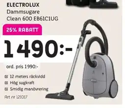 Elon ELECTROLUX Dammsugare Clean 600 EB61C1UG erbjuda
