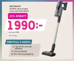 Elon ELECTROLUX Sladdlös dammsugare Clean 600 EP61CB21D2 erbjuda