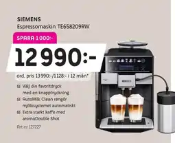 Elon SIEMENS Espressomaskin TE658209RW erbjuda