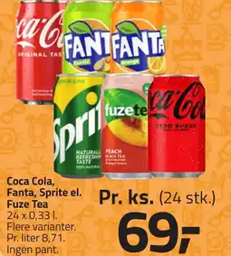 Fleggaard Coca cola, fanta, sprite el. fuze tea erbjuda