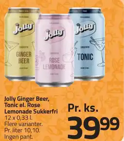 Fleggaard JOLLY Ginger beer, tonic el. rose lemonade sukkerfri erbjuda