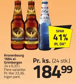 Fleggaard Kronenbourg 1664 el. grimbergen erbjuda