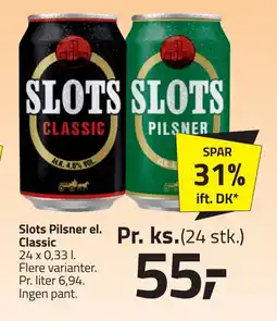 Fleggaard SLOTS Pilsner el. classic erbjuda