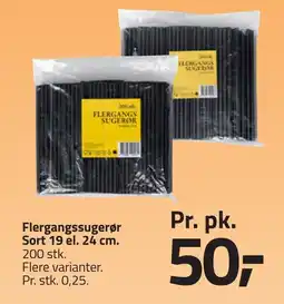 Fleggaard Flergangssugerør sort 19 el. 24 cm erbjuda