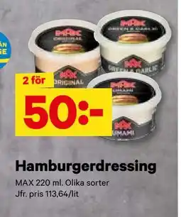 City Gross Hamburgerdressing, SEK 50 erbjuda