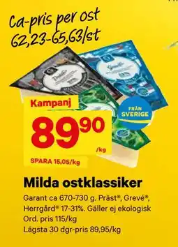 City Gross Milda ostklassiker, SEK 89.9 erbjuda