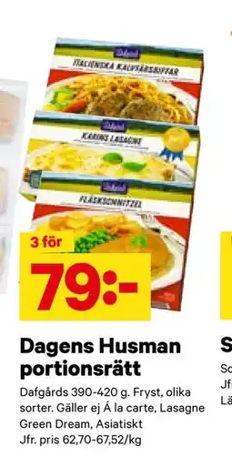 City Gross Dagens Husman portionsrätt, SEK 79 erbjuda